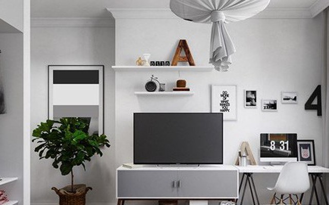 Căn hộ đẹp lạ được trang trí bằng hai màu sắc xám và trắng Căn hộ đẹp lạ được trang trí bằng hai màu sắc xám và trắng