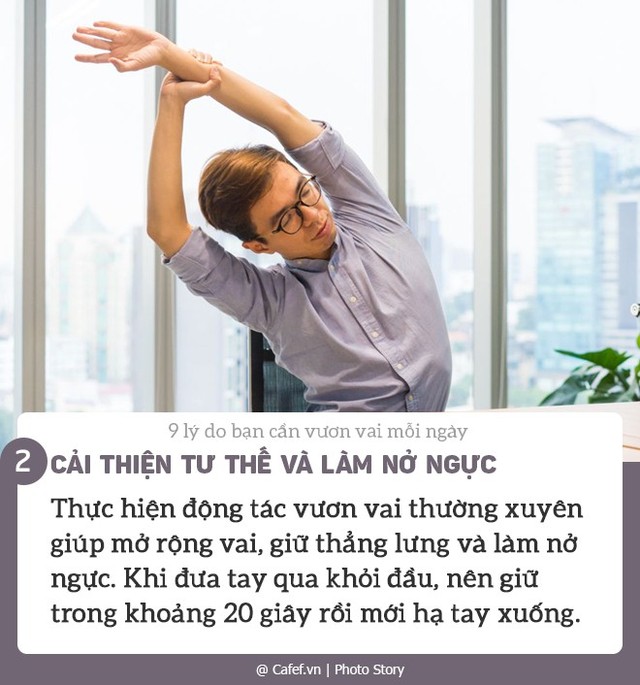 9 lý do bạn cần vươn vai mỗi ngày: Không chỉ giải phóng cơ mà còn giúp giảm đau thắt lưng và cho cánh tay chắc khỏe!  - Ảnh 2.