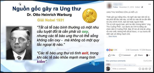 Ung thư tự chết nhờ kiêng thịt sữa, đường bột, lý thuyết này có gì mà khiến hàng triệu bệnh nhân và người thân mù quáng tin tưởng đến thế? - Ảnh 1.