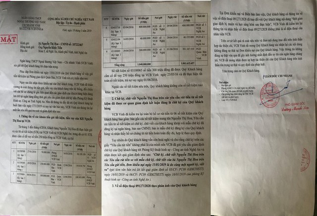 Vụ khách nữ tố mất 1,5 tỷ gửi ngân hàng: Công an mời làm việc, lấy 18 chữ ký để trưng cầu giám định - Ảnh 4.