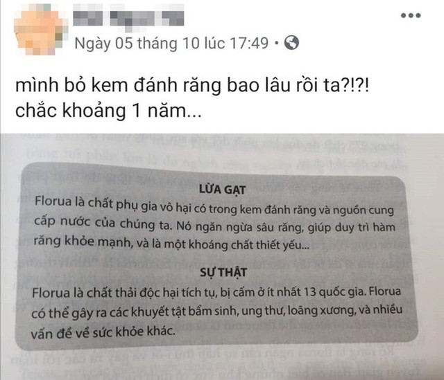 Fluor gây khuyết tật bẩm sinh, ung thư - thông tin đang lan truyền khiến nhiều người lo ngại, tẩy chay kem đánh răng: Sự thật thì sao? - Ảnh 1.