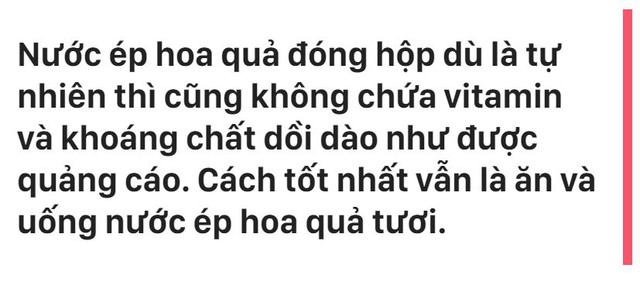 Chuyên gia chỉ ra những sự thật phũ phàng khó chối cãi về nước ép hoa quả đóng chai khác hẳn với những gì mọi người vẫn nghĩ - Ảnh 6.