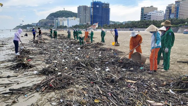  Cận cảnh bãi biển Vũng Tàu bị cả trăm tấn rác vây kín!  - Ảnh 3.