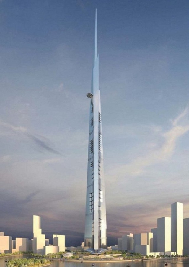 Tính đến thời điểm hiện tại, tòa nhà cao nhất thế giới thuộc về Burj Khalifa ở Dubai. Tuy nhiên, đến năm 2020, vị trí này sẽ bị thay thế bởi tòa nhà chọc trời Jeddah Tower tại Ả rập Xê út. (Ảnh: AMBS Architects)