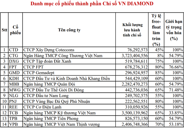 HoSE chính thức công bố danh mục bộ chỉ số VN Diamond và VNFin Select - Ảnh 1.