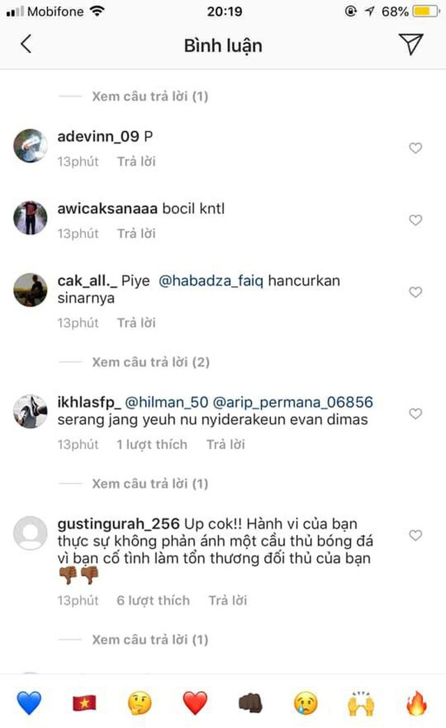 Cay cú vì cầu thủ con cưng bị chấn thương, fan Indonesia tràn vào trang của Đoàn Văn Hậu buông lời chỉ trích, sỉ nhục - Ảnh 8.