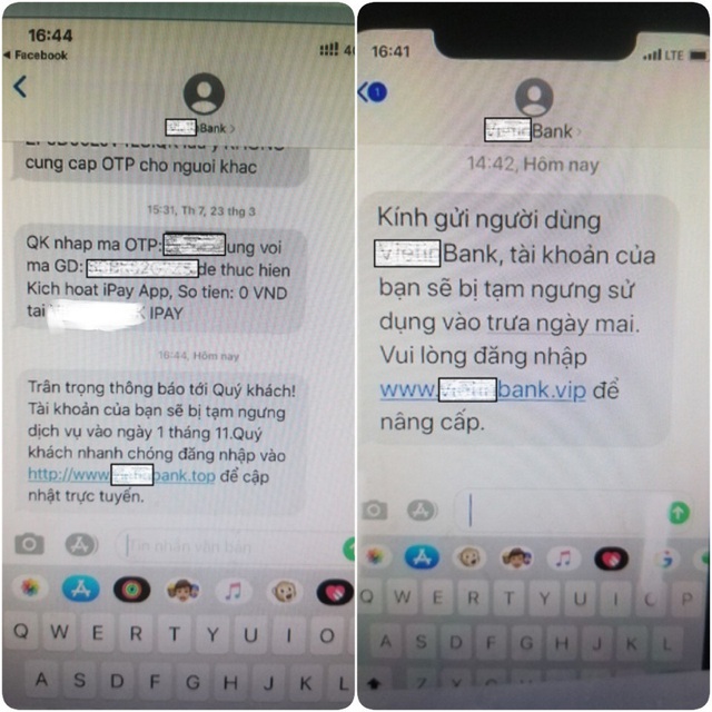 Bộ Công an cảnh báo tin nhắn giả mạo ngân hàng để lừa chiếm đoạt tiền trong tài khoản - Ảnh 1.