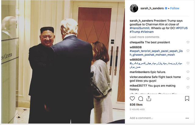 Thư ký báo chí Nhà Trắng tiết lộ bức ảnh đầy bất ngờ khi kết thúc cuộc họp Trump - Kim - Ảnh 1.