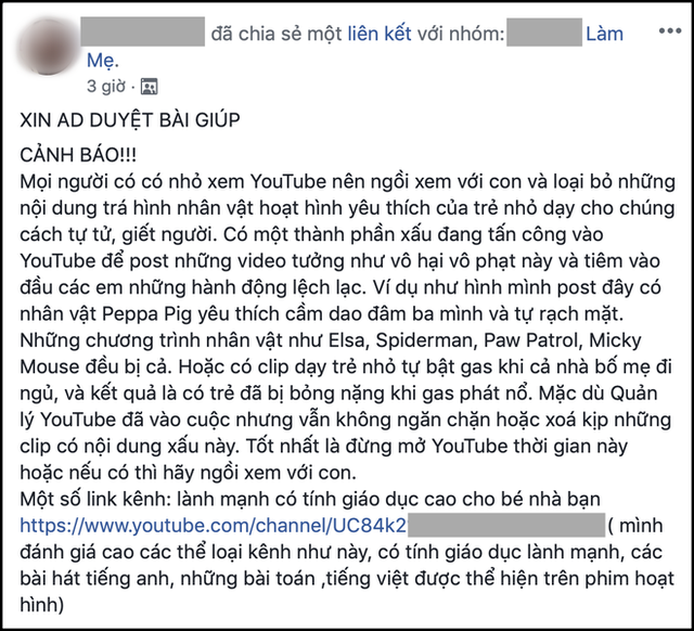 Bố mẹ Việt bất an, liên tục kêu gọi cảnh giác khi Thử thách Momo quá đáng sợ xuất hiện trong các video hoạt hình quen thuộc của con - Ảnh 4.