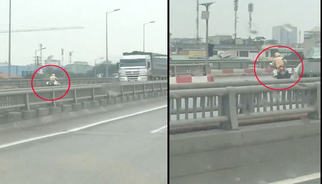 CSGT lái xe công vụ ngược chiều trên đường vành đai 3 ở Hà Nội: Có vi phạm luật giao thông? - Ảnh 1.