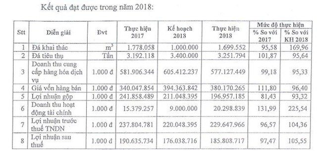 Đá Núi Nhỏ (NNC): Kế hoạch lợi nhuận sau thuế 200 tỷ đồng trong năm 2019, trình phương án chia cổ tức tỷ lệ 60% cho năm 2018 - Ảnh 1.