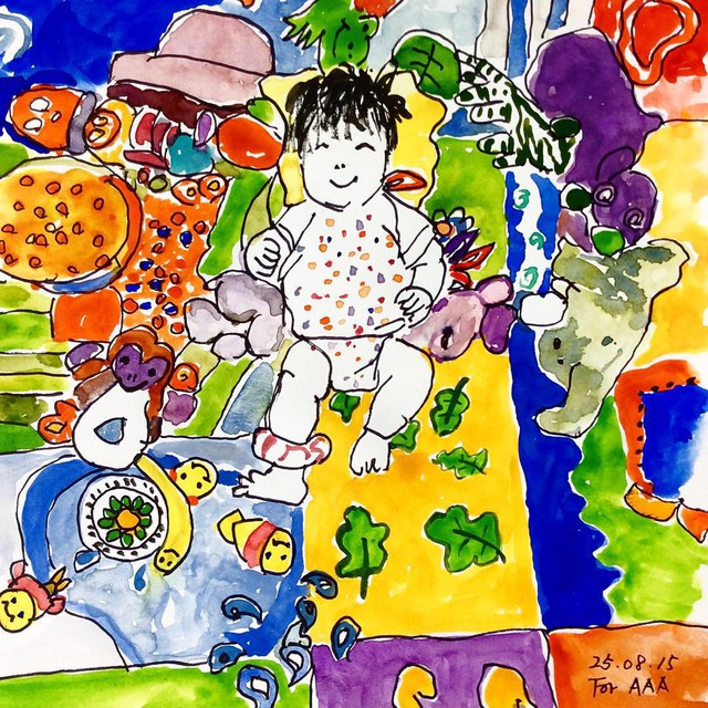 Gia đình sống tứ xứ, vợ chồng cụ ông vẽ hàng nghìn bức tranh kể chuyện cho con cháu trên Instagram làm lay động MXH - Ảnh 4.