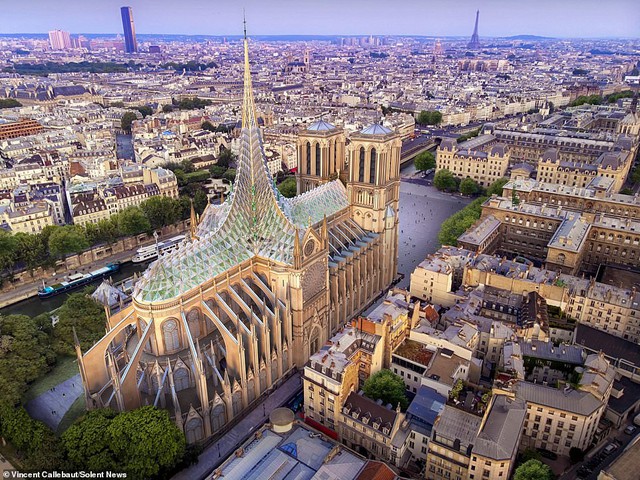 Kiến trúc sư đề xuất xây bể bơi trên nóc nhà thờ Đức Bà Paris - Ảnh 2.