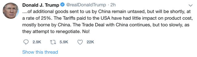 Tổng thống Trump: Mỹ sẽ tăng thuế 25% với 200 tỷ USD hàng hoá Trung Quốc từ ngày 10/5 - Ảnh 2.
