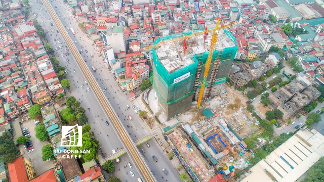 Rừng cao ốc chung cư dọc tuyến metro Cát Linh - Hà Đông nhìn từ trên cao - Ảnh 3.
