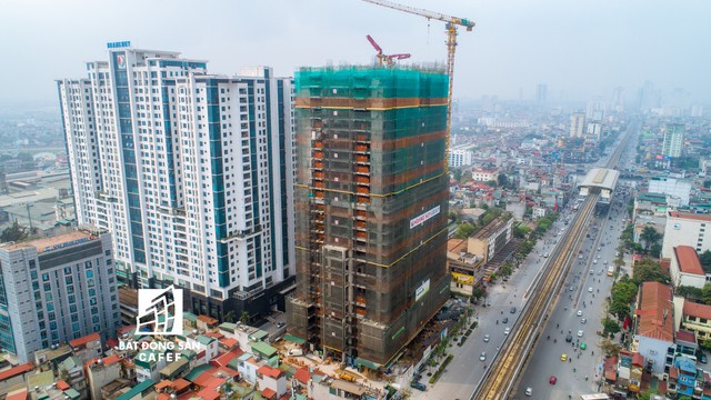 Rừng cao ốc chung cư dọc tuyến metro Cát Linh - Hà Đông nhìn từ trên cao - Ảnh 4.