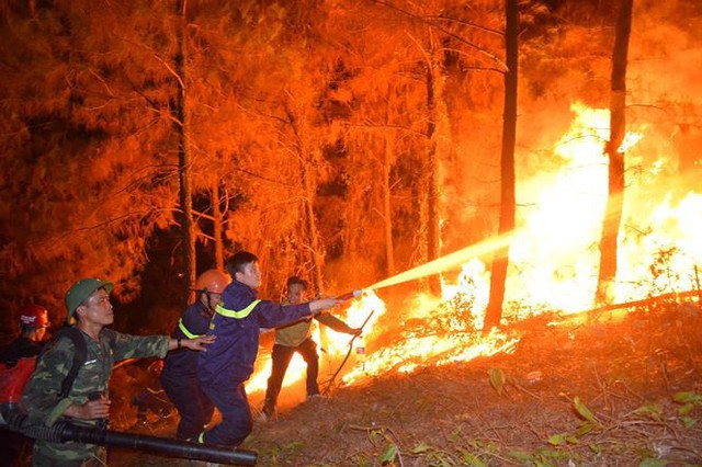 Cháy rừng ở Hà Tĩnh: Biển lửa lan rộng, uy hiếp đường dây 500KV - Ảnh 2.