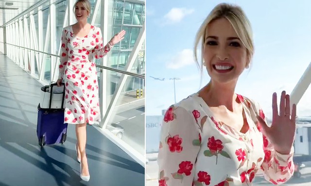 Ivanka Trump gây thương nhớ khi xuất hiện rực rỡ tại sân bay tạm biệt nước Anh, tập đoàn gia đình Tổng thống Mỹ lại gây bão truyền thông - Ảnh 1.