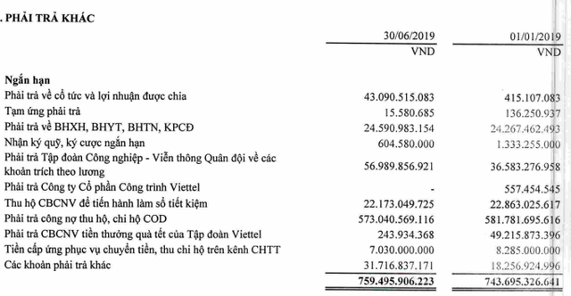 Tiền thu hộ bán hàng online tại Viettel Post hơn 573 tỷ đồng, lãi ròng 6 tháng tăng 40% - Ảnh 4.