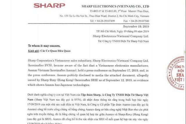 Tập đoàn Sharp Nhật Bản sẽ kiện Asanzo vì giả mạo bằng chứng - Ảnh 1.