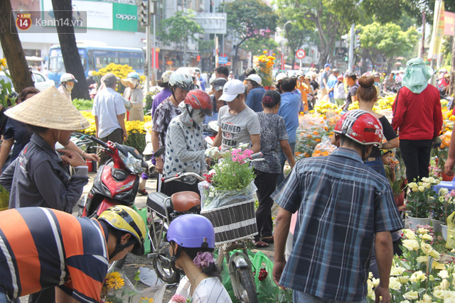 Sau khi tiểu thương ở Sài Gòn đập chậu, ném hoa vào thùng rác, nhiều người tranh thủ chạy đến hôi hoa - Ảnh 4.