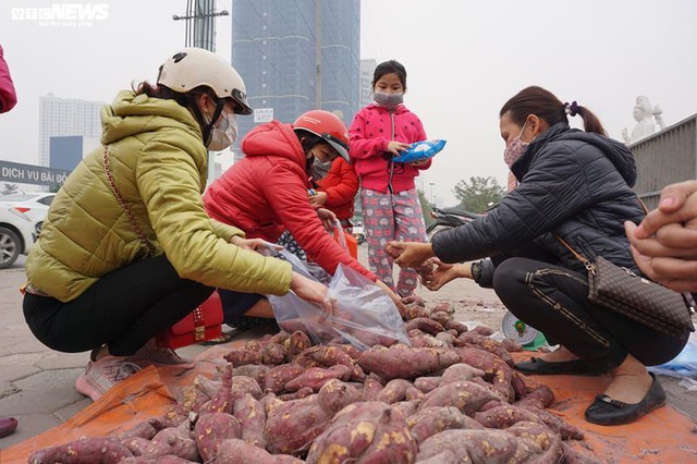 Khoai lang ngổn ngang trên vỉa hè Hà Nội, chờ khách giải cứu - Ảnh 3.