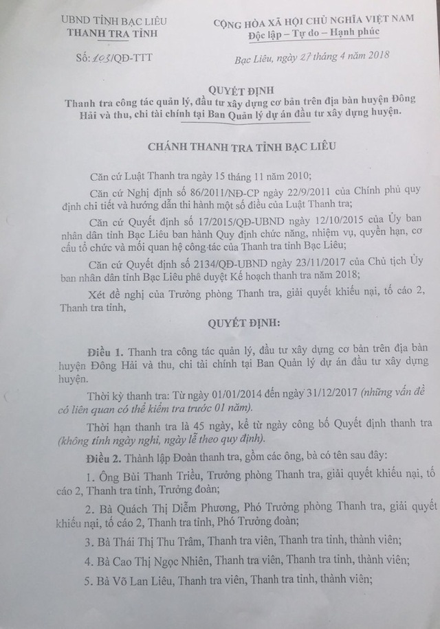  Làm rõ vụ xã chuyển vào tài khoản thành viên đoàn thanh tra 134 triệu đồng  - Ảnh 2.