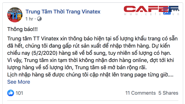 Năng lực cung ứng mỗi ngày 400.000 chiếc, Vinatex ngay sau hôm ra mắt khẩu trang vải diệt khuẩn giá tốt đã cháy hàng, công ty phải gấp rút sản xuất - Ảnh 1.