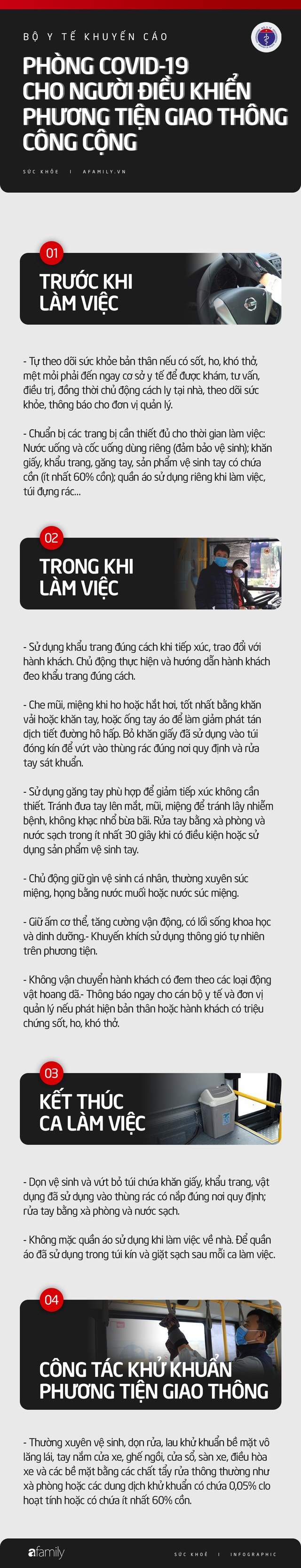 Mùa dịch Covid-19: Bộ Y tế khuyến cáo cách phòng dịch cho người điều khiển phương tiện giao thông công cộng - Ảnh 1.