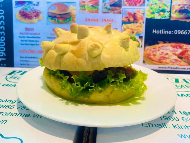  Burger hình virus corona giá 85.000 đồng/chiếc đắt khách ở Hà Nội - Ảnh 1.