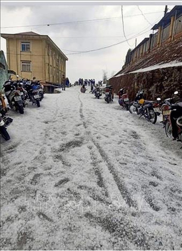 Mưa đá rơi trắng trời, trắng đất ở Lai Châu - Ảnh 3.