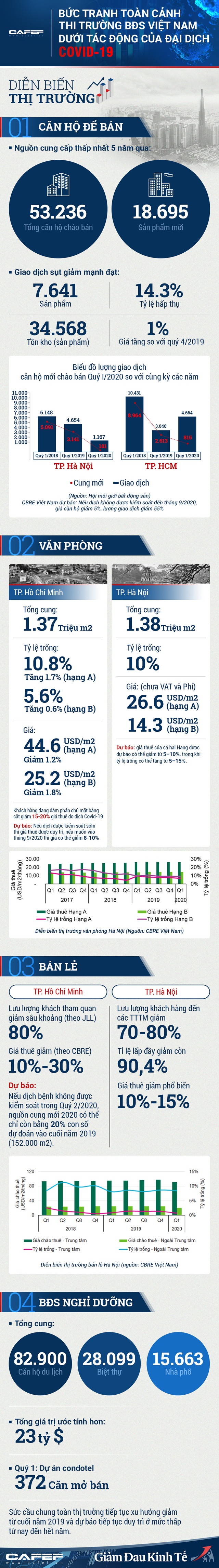 Infographic: Bức tranh toàn cảnh thị trường BĐS Việt Nam dưới tác động của đại dịch Covid-19 - Ảnh 1.