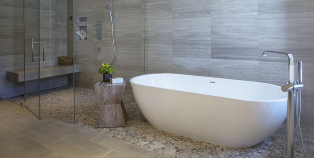 Phòng tắm sang trọng, hiện đại hơn với bồn oval đơn sắc - Ảnh 6.