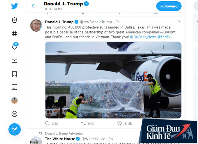 [Cập nhật] Lô hàng 450.000 bộ quần áo bảo hộ chống Covid-19 tới Mỹ, Tổng thống Trump cám ơn những người bạn Việt Nam - Ảnh 1.