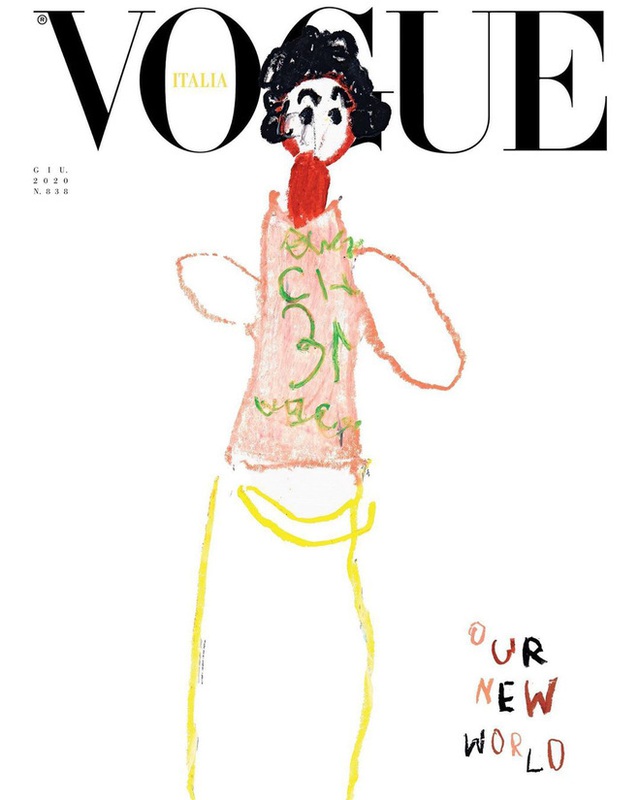 Nối gót Gucci, Vogue Ý cũng post ảnh bìa được vẽ nguệch ngoạc nhưng ý nghĩa đằng sau lại thật ấm lòng - Ảnh 2.