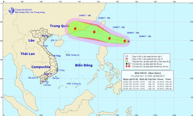 Xuất hiện cơn bão gần Biển Đông