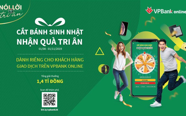 VPBank triá»n khai chÆ°Æ¡ng trÃ¬nh khuyáº¿n mÃ£i "Cáº¯t bÃ¡nh sinh nháº­t â Nháº­n quÃ  tri Ã¢n"