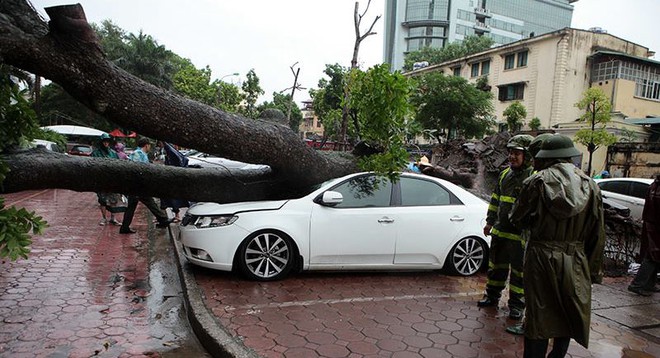 Bão quét vào Hà Nội, gió giật điên cuồng