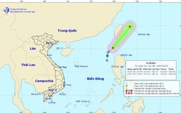 Áp thấp nhiệt đới giật cấp 9 trên vùng Đông Bắc Biển Đông