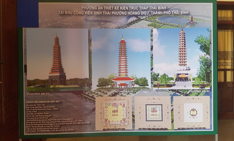 
3 phương án thiết kế tháp Thái Bình
