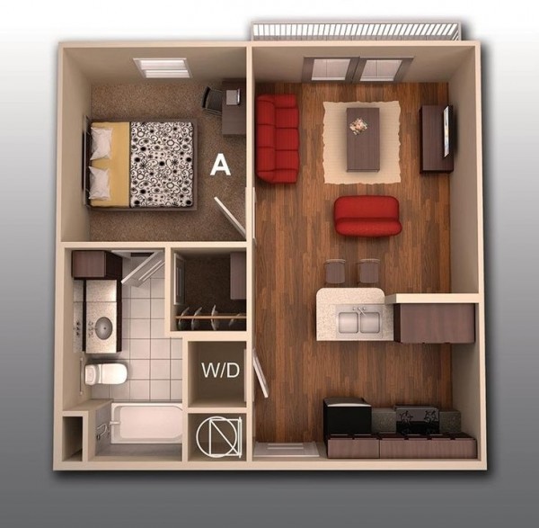 
Sàn gỗ kết hợp với nội thất màu đỏ giúp căn hộ vừa sang trọng mà vô cùng ấm áp.

 
