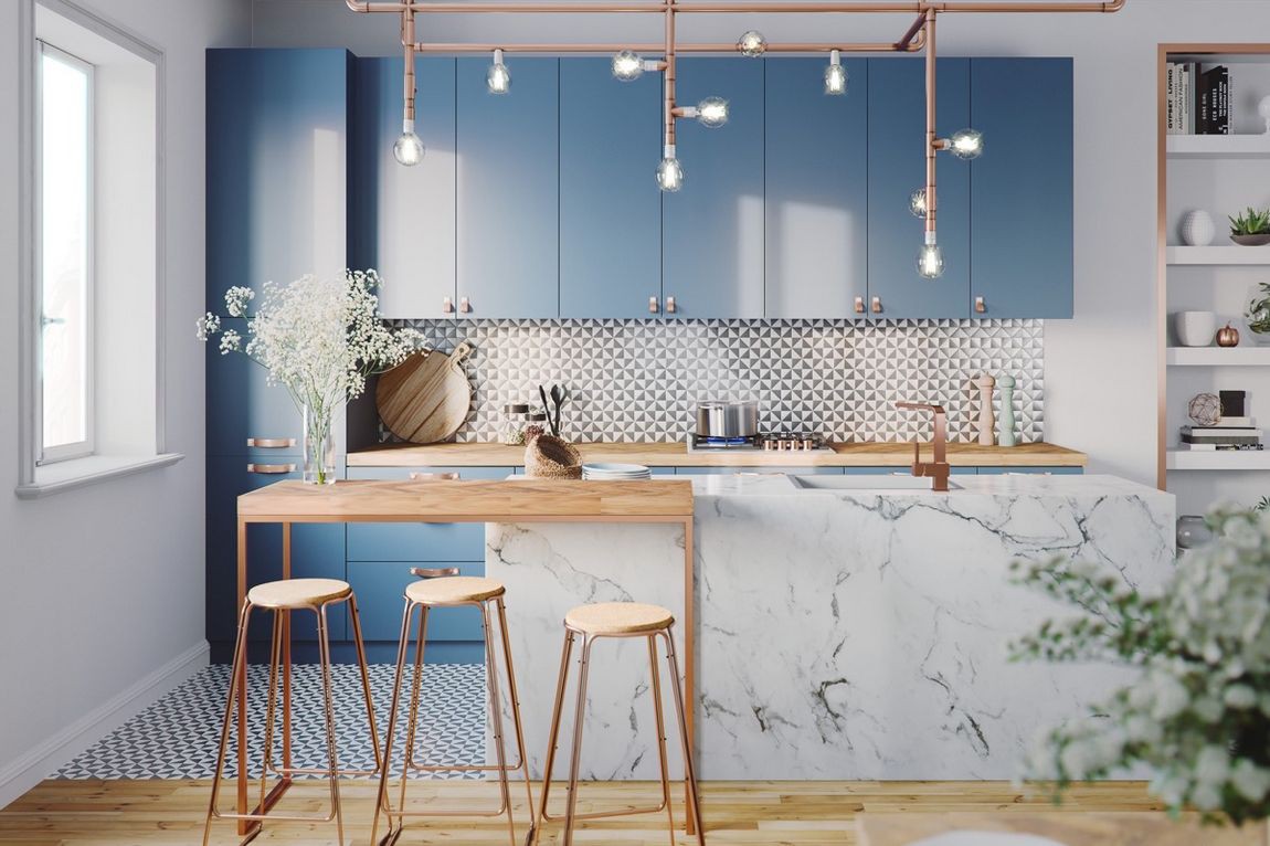 Những đảo bếp màu xanh mang không gian sống tươi mát cho cả ngôi nhà