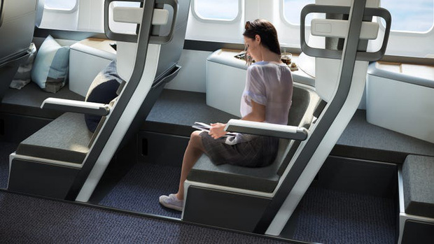 Cận cảnh khoang máy bay hạng phổ thông trong tương lai: Du khách có thể thoải mái nằm dài với thiết kế ghế ngồi hoàn toàn mới - Ảnh 4.