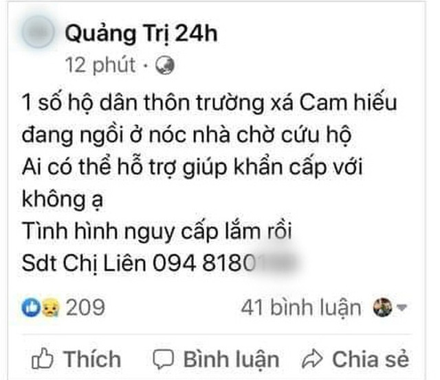  Nhiều người dân Quảng Trị đồng loạt lên mạng kêu cứu khi lũ bất ngờ lên nhanh trong đêm  - Ảnh 12.