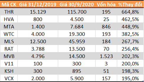 Top 10 cổ phiếu tăng - giảm mạnh nhất sàn chứng khoán 9 tháng - Ảnh 4.