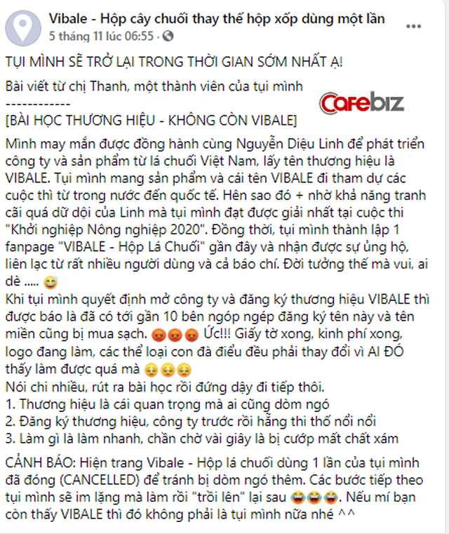  Nỗi buồn startup: Vừa đoạt Giải Nhất, dự án ép lá chuối thành hộp đã bị ngót nghét 10 bên tranh đăng ký thương hiệu, tên miền cũng bị mua sạch!  - Ảnh 1.