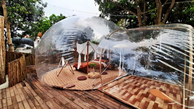  Trải nghiệm đi nghỉ cuối tuần hú hồn ở ngoại ô Hà Nội: Book villa 6 triệu/đêm có nhà bong bóng ảo diệu giống Bali, khách ngơ ngác nhận phòng y như cái lều vịt - Ảnh 2.