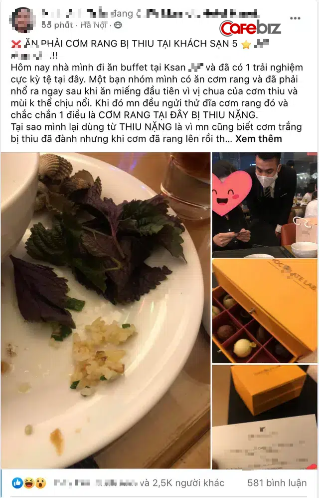 Khách sạn 5 sao Hà Nội bị tố bày cơm rang thiu lên buffet, xin lỗi khách hàng nhưng tặng hộp sô-cô-la thiếu mất... 1 viên  - Ảnh 1.