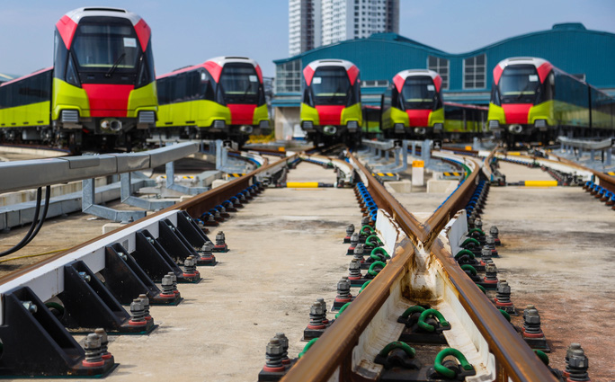  Cận cảnh 10 đoàn tàu tuyến Metro Nhổn - ga Hà Nội sẵn sàng chạy thử nghiệm  - Ảnh 1.