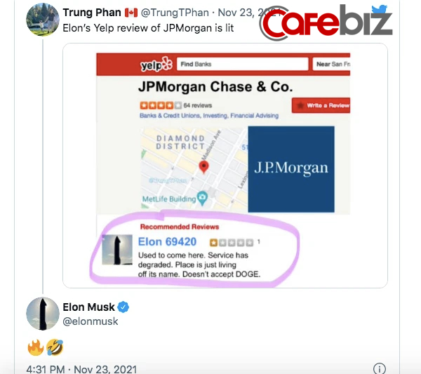 JP Morgan gặp họa vô đơn chí: Đâm đơn kiện đòi 162 triệu USD, bị Elon Musk đe dọa, lôi kéo fan Tesla tạo bão đánh giá 1 sao, viết nhận xét tiêu cực - Ảnh 2.